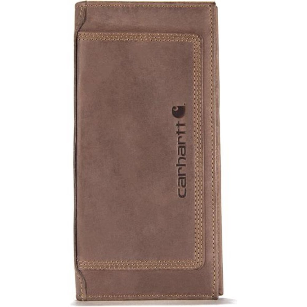 Men's Rugged Leather Triple Stitch Wallet, Brown (Rodeo), One Size